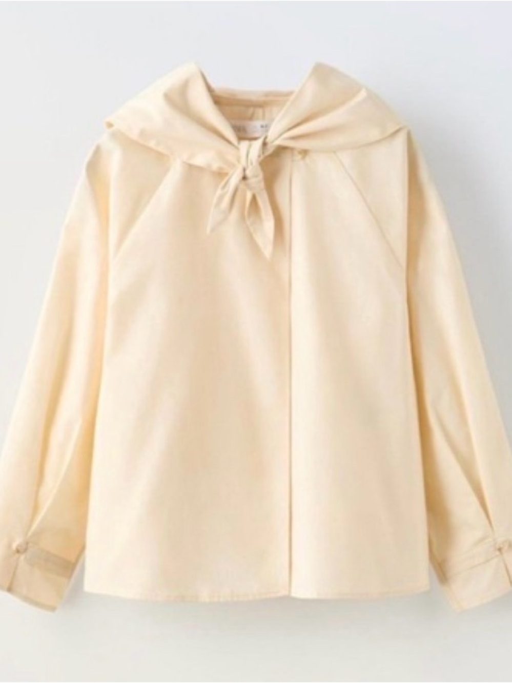 NEW Zara Kids Cream Tie-Neck Blouse 6-7 yrs